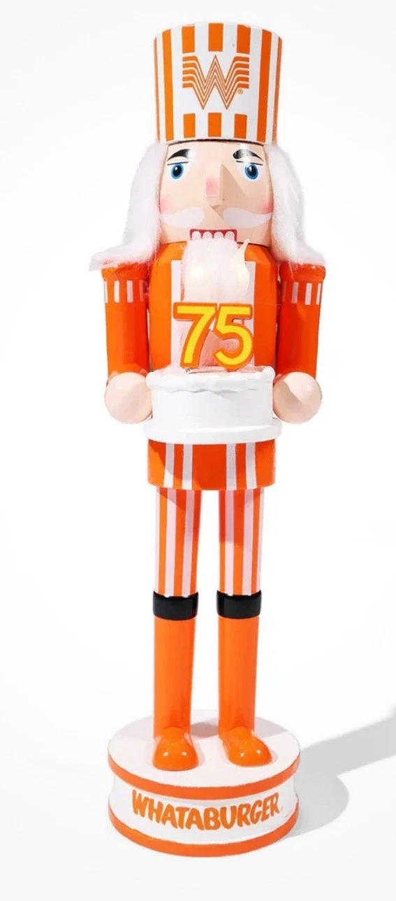 Whataburger 75th Anniversary Nutcracker 14” Light Up 2025 Limited
