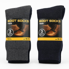 6 Pair Men  s All-Season Work Boot Socks Size 10-13   Cushioned Durable Mid-Calf