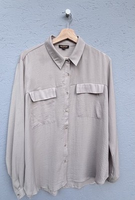 Vetiver By T.K Maxx Long Sleeve Polyester Shirt Beige XL New Without Tags