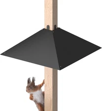 Queension Metal Squirrel Baffle for 4x4 Post, 17 Inch 1 pcs, Black 