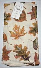 HOUSE GARDEN KITCHEN TOWELS 2 20 X 28 EMBROIDERY FALL LEAVES BROWN ORANGE NWT