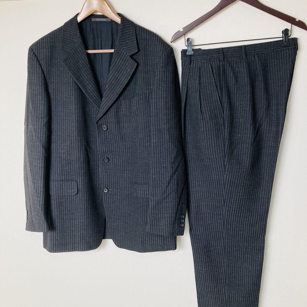 GIANNI VERSACE Striped Men's Suit Dark Grey Men's Size XL