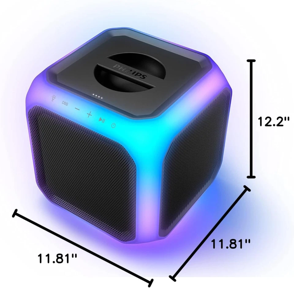 Altavoz cubo fiesta PHILIPS X7207 Bluetooth con luces de fiesta 360° nuevo Foto 4 de 4
