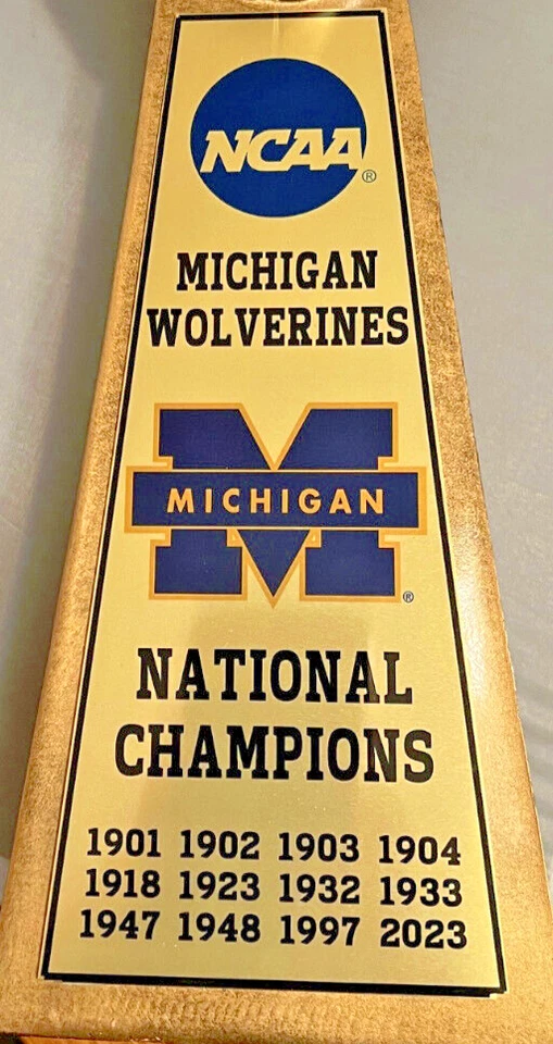 10" UNIVERSITY OF MICHIGAN WOLVERINES NCAA  FOOTBALL NATIONAL CHAMPIONS TROPHY - Image 3 of 3