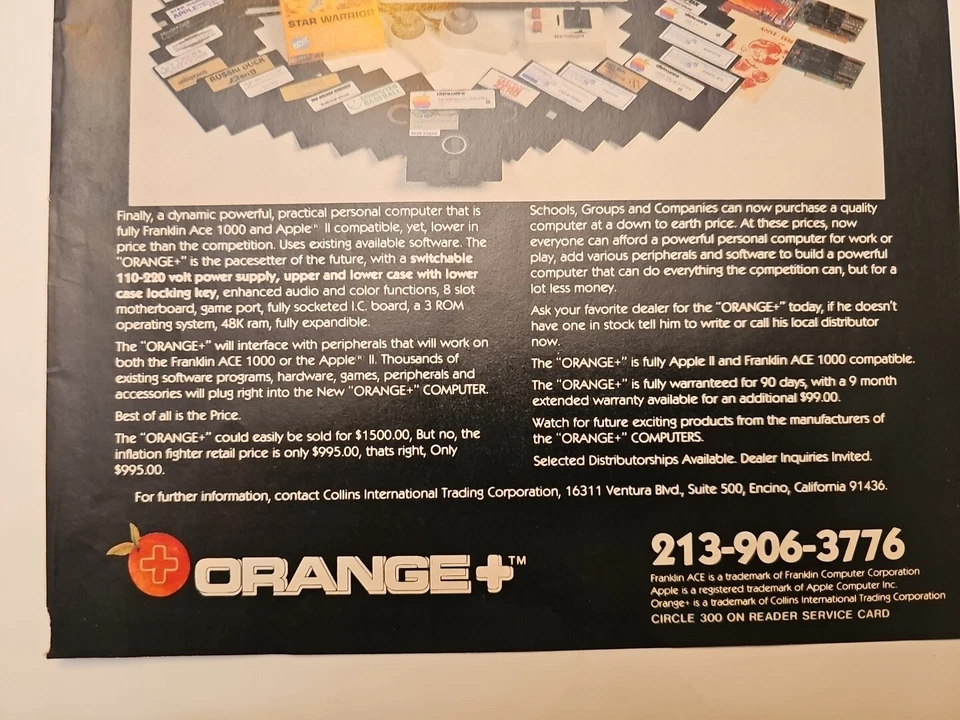 RARE Vintage 1983 Orange + Personal Computer Inflation Fighter Magazine Print Ad - Image 4 of 4