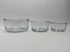 Set Of 3 Anchor Hocking Clear Glass Nesting Bowls