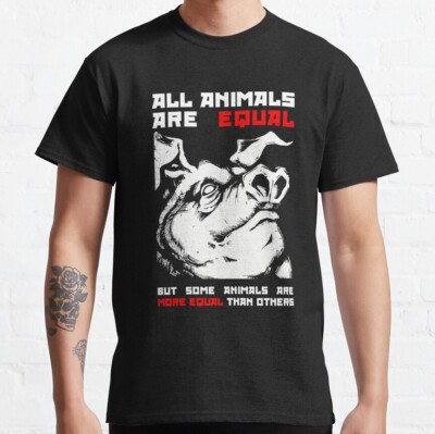 Funny All Animals Are Equal And Pig Too Unisex T-Shirt,black color