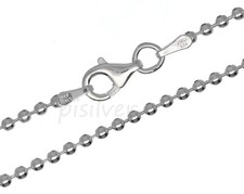 Genuine 925 Sterling Silver 7-8" Round Ball Bead Chain Bracelet 2mm Lobster Claw