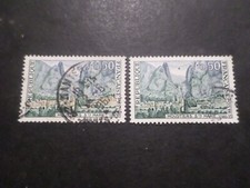 FRANCE 1965, timbre 1436d, variété MAISONS VERTES, MOUSTIERS, oblitéré