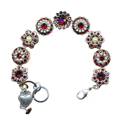Bracelet By Mariana Elegant Pearl Mineral and Siam Swarovski Crystals ...