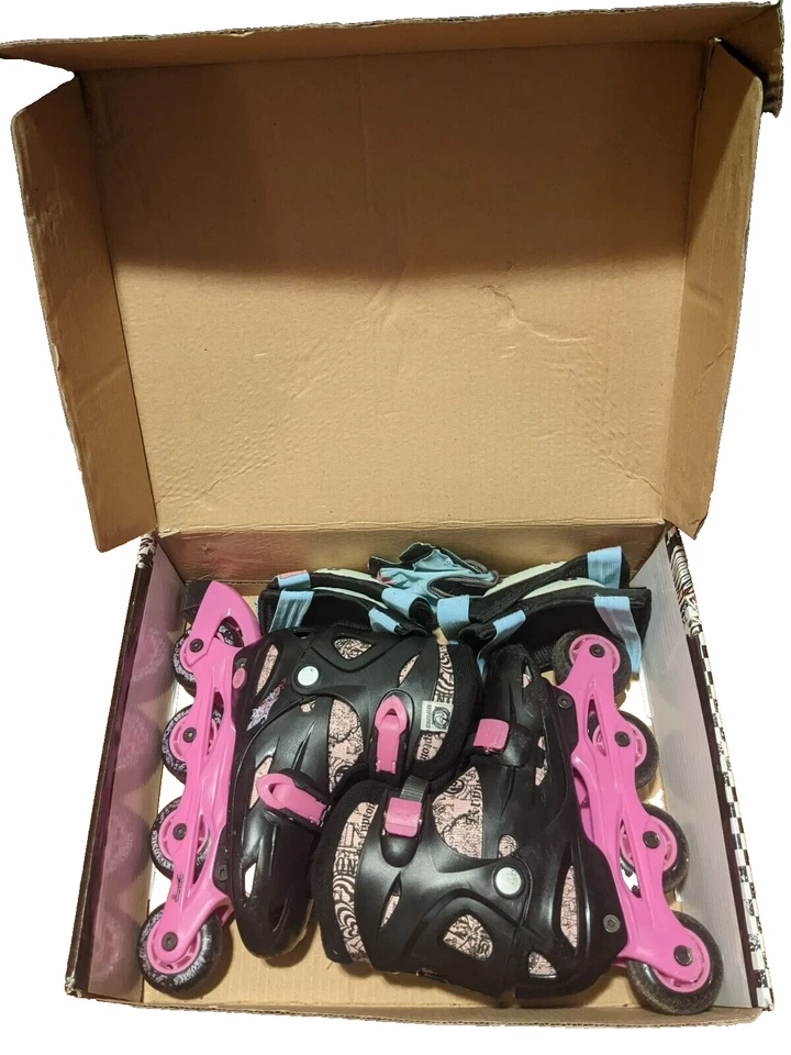 Kryptonics Fabulous Inline Skates Rollerblades Girls Protective Gear Black Pink - Image 3 of 4