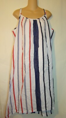 NEW Tommy Bahama AMALIA Red White Blue Stripe LINEN Sundress July 4th LARGE D123