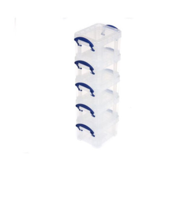 Really Useful 5er Pack kleine transparente Kunststoffboxen 0,14 Liter