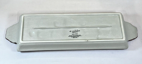 St. Nicholas Square Winter Wishes 16" Serving Tray w/ Tab Handles Snowman Theme - Picture 4 of 5