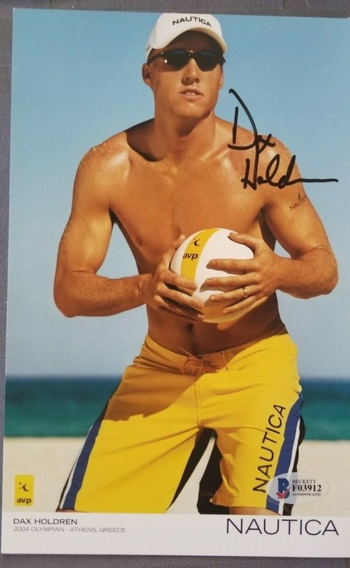 DAX HOLDREN Autographed Photo Card OLYMPIC & AVP VOLLEYBALL PLAYER COA