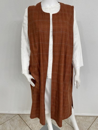 Eskandar Neiman Marcus 100% Cashmere Long Vest Jacket Cinnamon Brown Sz 1 NWOT - Picture 11 of 19