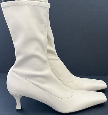 Proenza Schouler Light Sand Stretch Faux Leather Mid Calf Sock