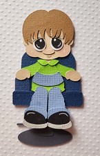 My First Haircut Boy Brown Hair. Scrapbook, Card making Paper Piecing