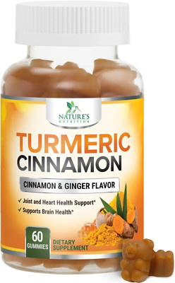 Turmeric Curcumin Gummies 95% Curcuminoids with Cinnamon, Ginger & Black Pepper 
