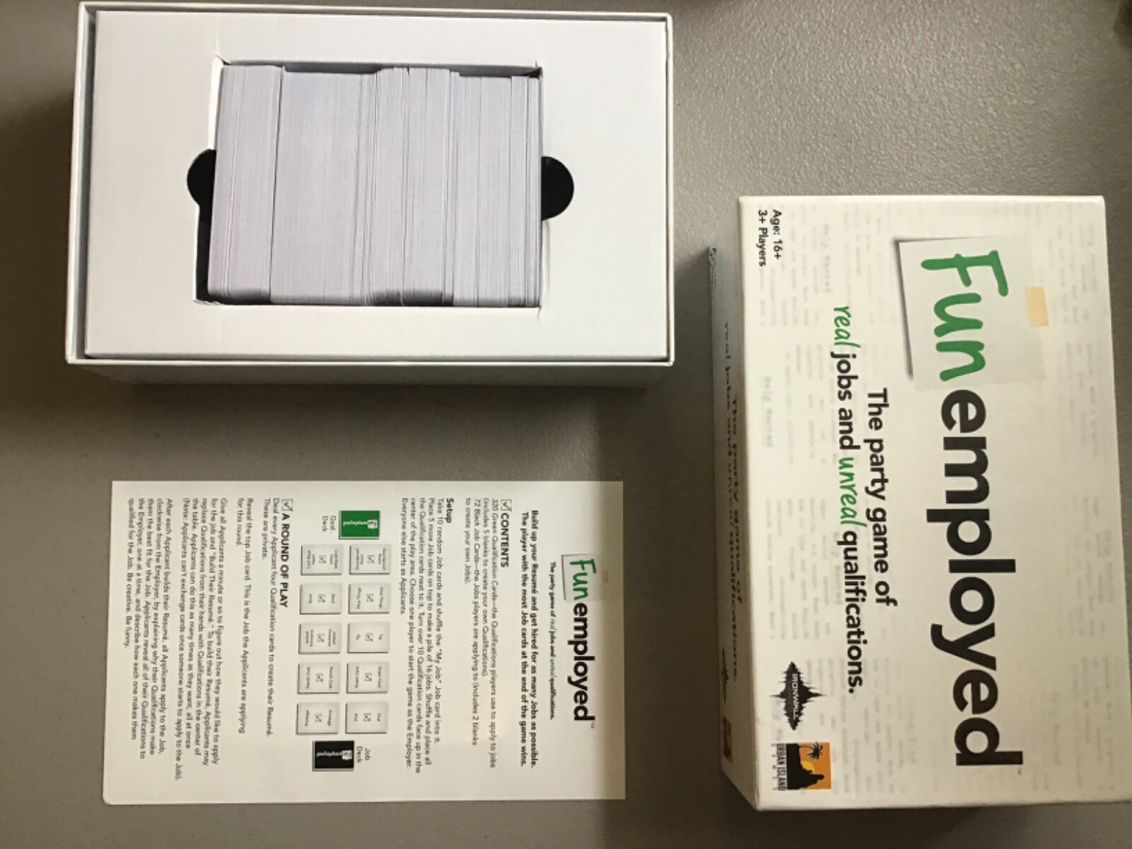 Funemployed The party game of Real jobs and Unreal qualifications- IRONWALL  GAME 19962050206 | eBay