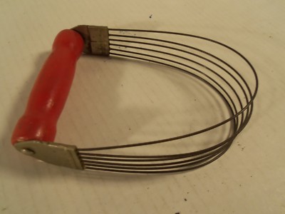 Vtg Androck USA Dough Pastry Hand Mixer Farmhouse Utensil Red Handle Flour Bread