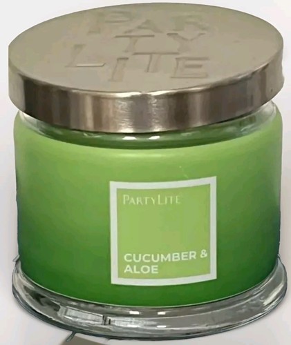 PartyLite CUCUMBER & ALOE🪴3 Docht Duftwachsglas + 12 Teelicht OVP G73H2100☀️⛱️