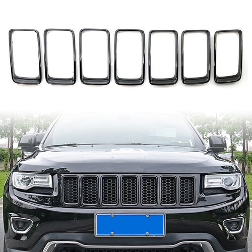 Front Grille Grill Insert Ring Trim Cover Fit Jeep Grand Cherokee 14 - 16 Black