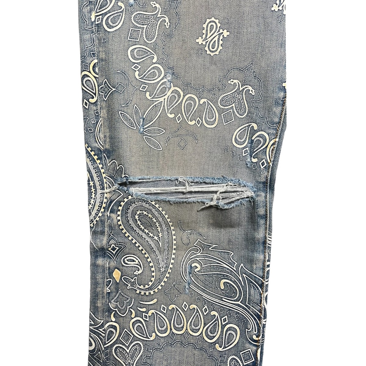 Amiri Flocked Paisley Bandana Jeans Clay Indigo | eBay Amiri Flocked Paisley Bandana Jeans Clay Indigo | eBay
