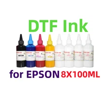 8X100ML Premium DTF Direct To Film refill Ink for R1900 R2000 P400 Printer