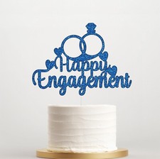Happy Engagement Cake Topper Engagement Party Cake Decoration Glitter Topper