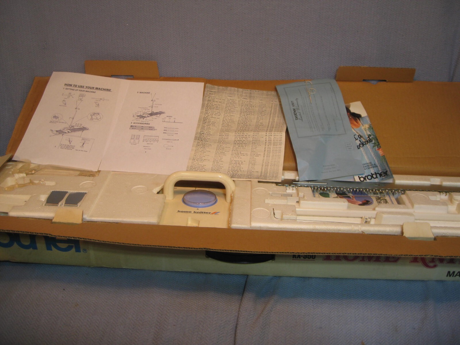 Brother KX350 Home Knitter Knitting Machine Made in Japan New Open Box