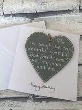 Best friends are we my mum and me Card With Keepsake Happy Birthday 