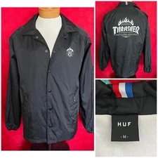 PERFECT HUF x Thrasher Magazine Skater Brand Black Jacket Size Medium