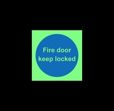 Fire door keep locked - Photoluminescent Safety sign 