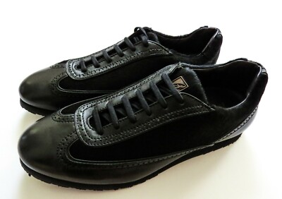 $1150 BRIONI Black Calf Pony Hair Leather Sneakers Shoes US Euro  UK