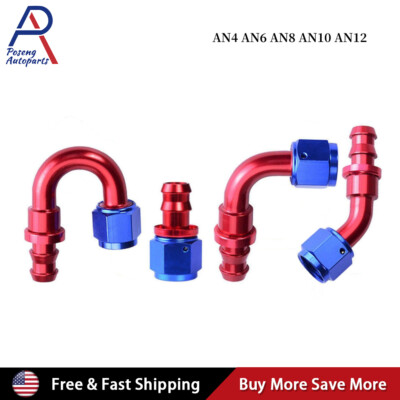  4AN 6AN 8AN 10AN 12AN Push On Lock Fuel Hose End Fitting Adaptor for Fuel Hose