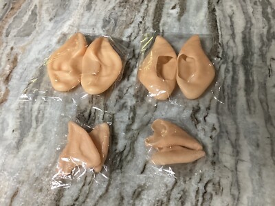 NOS Latex Elf(Hobbit, Fairy, Gnome, Etc) Ears For Costume/Dress Up-4 Pairs
