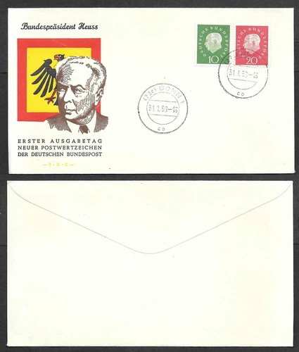 1959 West Germany First Day Cover - Heuss