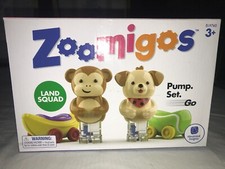 Rare EDUCATIONAL INSIGHTS EI9740 Push Go ZOOMIGOS Land Squad MONKEY DOG Pump Set
