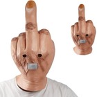 Despise Middle Finger Latex Finger Full Head Latex Halloween Mask Costume Props
