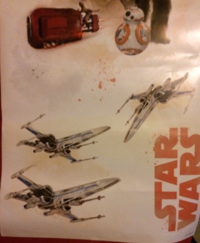 STAR WARS The Force Awakens Hero WALL DECALS Giant Rey Stickers NEW Room Decor - Picture 3 of 3