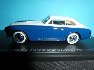 Cunningham C3 Coupe weiß über blau 1952 neues Neon Modell Maßstab 1:43  