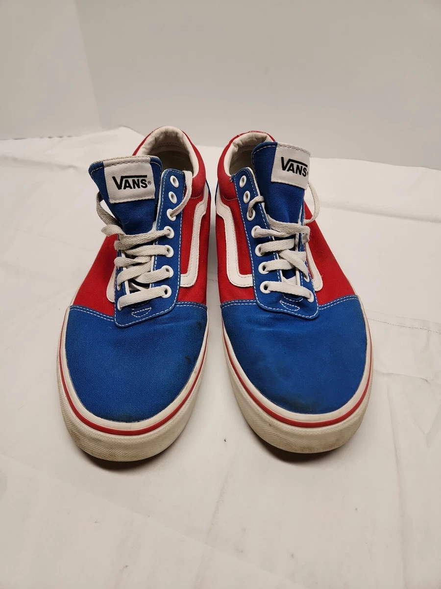 Vans Old Skool Red, White and Blue. Blue Check. Size 13