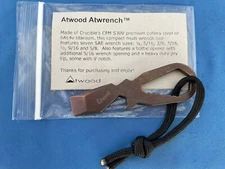 Atwood Atwrench Tool Anodized 6AL4v Titanium * New In The Bag with Card *