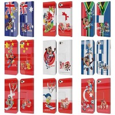 LOONEY TUNES FLAG GRAPHICS 1 LEATHER BOOK CASE FOR APPLE iPOD TOUCH MP3