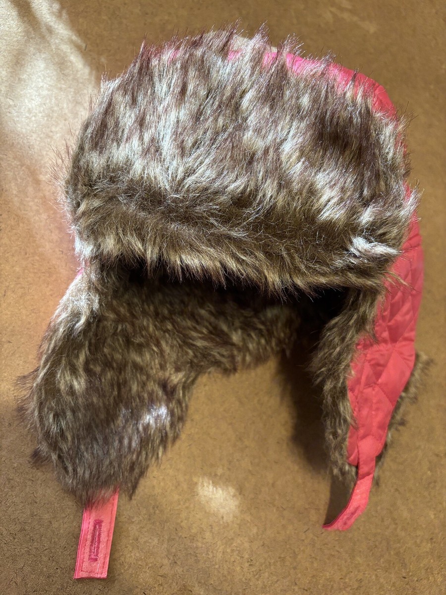 RARE! BABY PHAT Vintage Y2K Trapper Hat Womens Faux Fur Pink