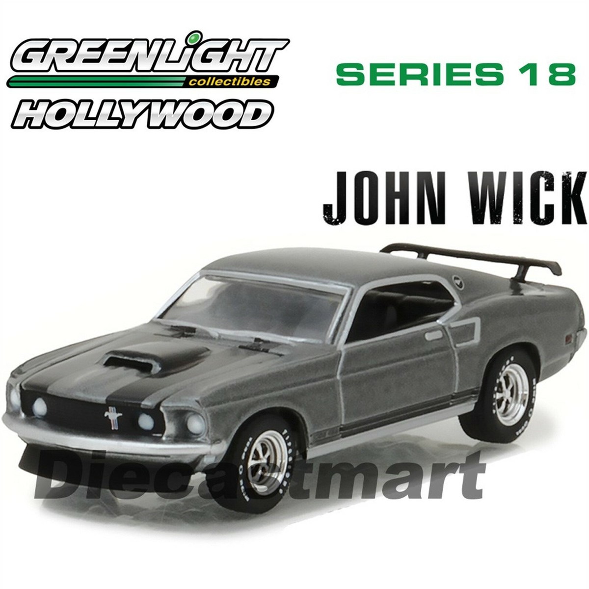 JOHN WICK 1969 FORD MUSTANG BOSS 429 1:64 GREENLIGHT HOLLYWOOD