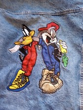 Denim Jacket Bugs Bunny And Daffy Duck Embroidery Design Usa Top Line Vintage L