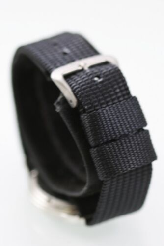 Fossil Watch Men Silver Stainless St Black Nylon Water Re Batt Date White Quartz - Picture 3 of 6