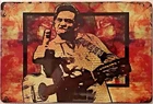 TIN SIGN 8x12 Johnny Cash middle finger country western singer icon legend Br11c